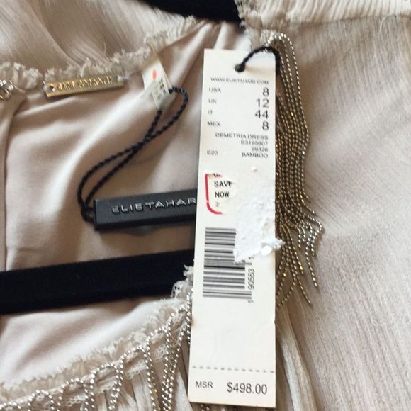 ELIE Demetria Metallic Fringe Accented Rou… - Picture 7 of 9